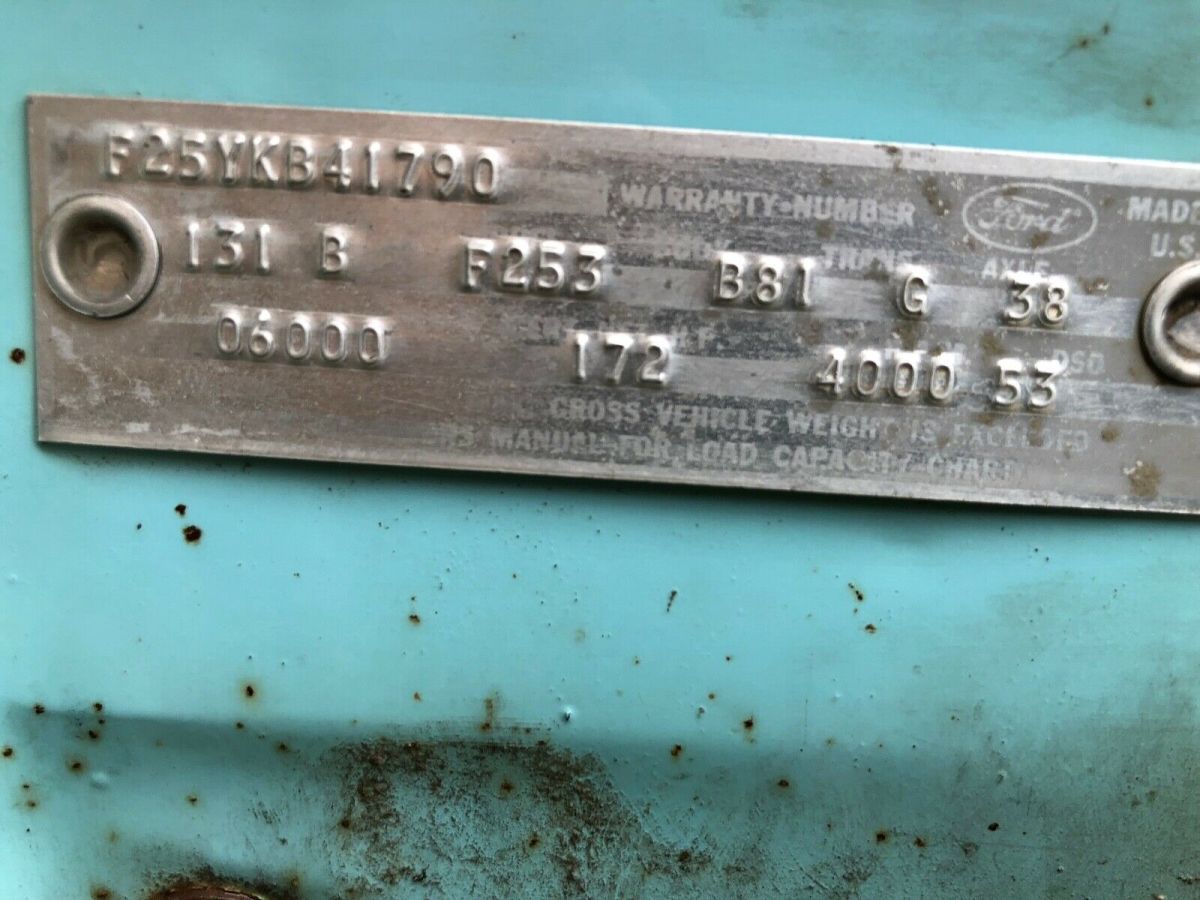 1967 Powder Blue Ford F-100 Standard Cab Pickup