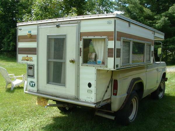 1967 Tan Ford Bronco 2 door bronco with camper shell