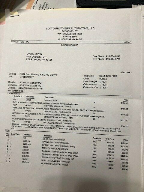 1967 Yellow Ford Mustang Convertible