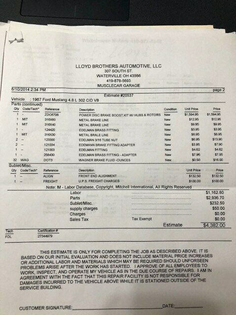 1967 Yellow Ford Mustang Convertible