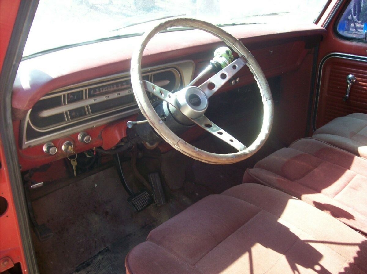 1967 Red Ford F-100 Standard Cab Pickup