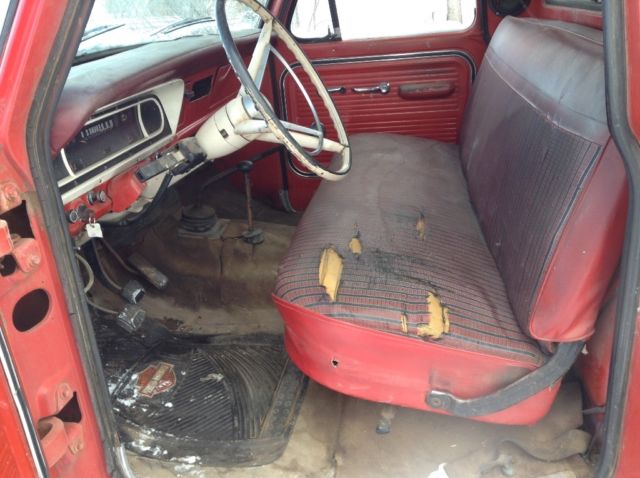 1967 Red Ford F-100 Standard Cab Pickup