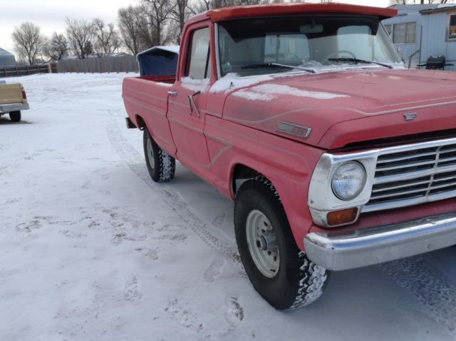 1967 Red Ford F-100 Standard Cab Pickup