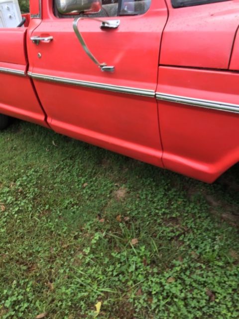 1967 Red Ford F-100 Standard Cab Pickup