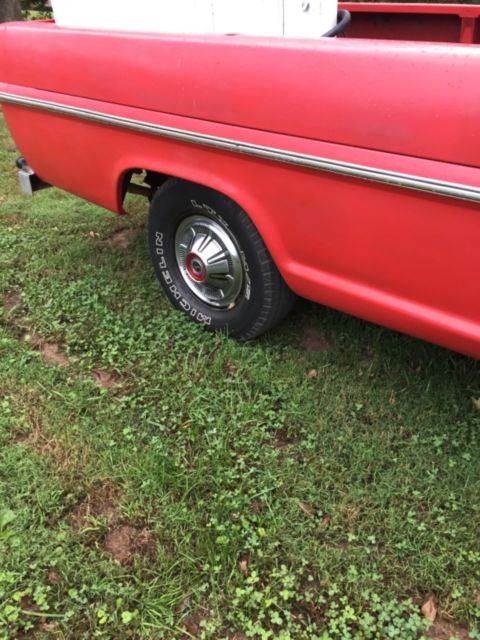 1967 Red Ford F-100 Standard Cab Pickup