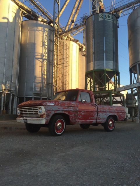 1967 Red Ford F-100 Standard Cab Pickup