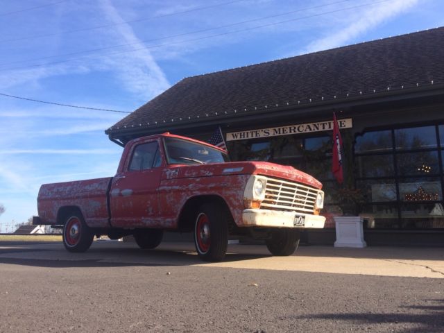 1967 Red Ford F-100 Standard Cab Pickup
