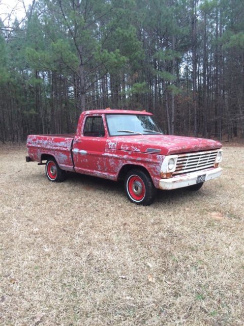 1967 Red Ford F-100 Standard Cab Pickup