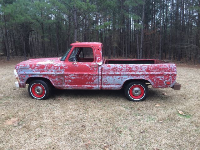 1967 Red Ford F-100 Standard Cab Pickup