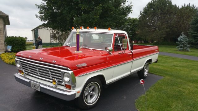 1967 ford red and gray Ford F-100 Cab & Chassis