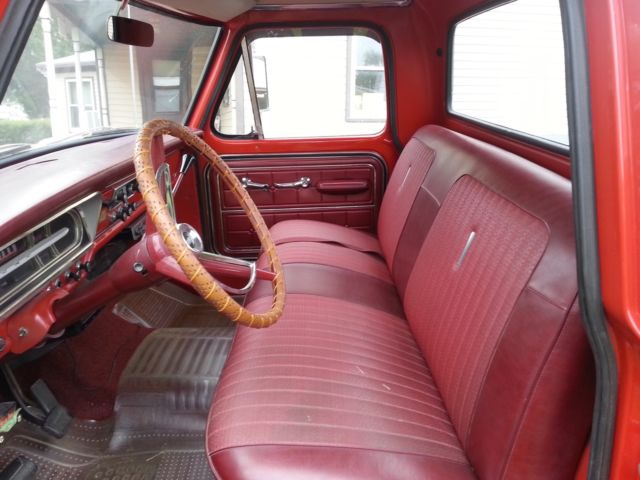 1967 ford red and gray Ford F-100 Cab & Chassis