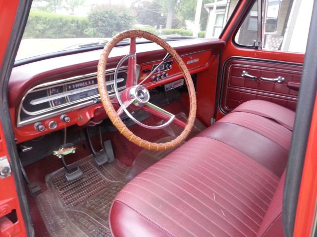 1967 ford red and gray Ford F-100 Cab & Chassis