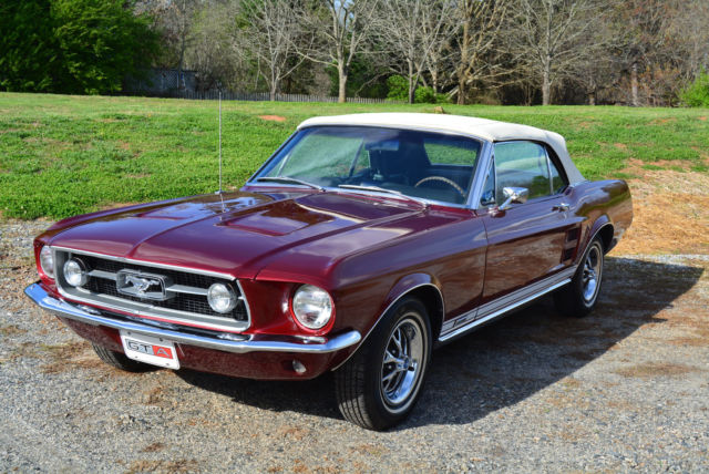 1967 Burgundy Ford Mustang Convertible
