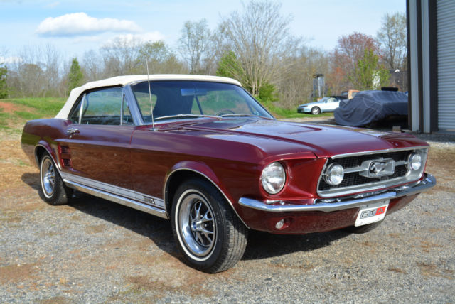 1967 Burgundy Ford Mustang Convertible
