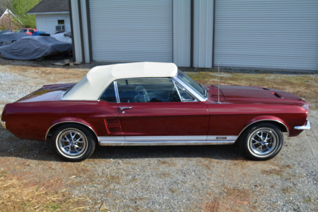 1967 Burgundy Ford Mustang Convertible