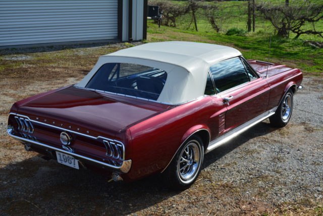 1967 Burgundy Ford Mustang Convertible