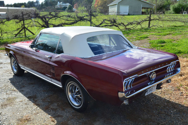 1967 Burgundy Ford Mustang Convertible