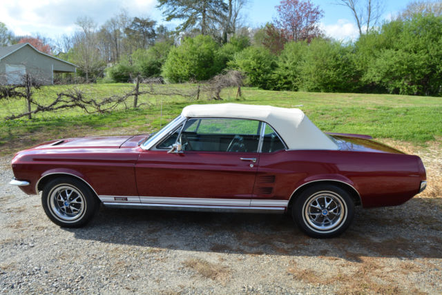1967 Burgundy Ford Mustang Convertible