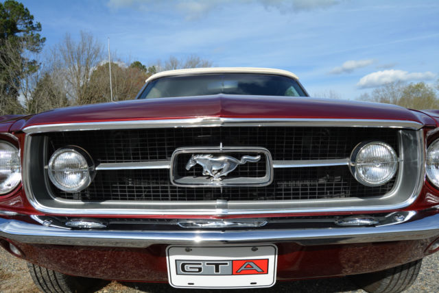 1967 Burgundy Ford Mustang Convertible