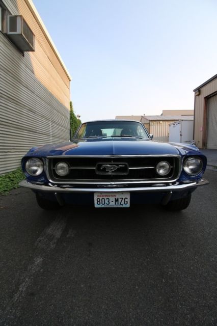 1967 Blue Ford Mustang