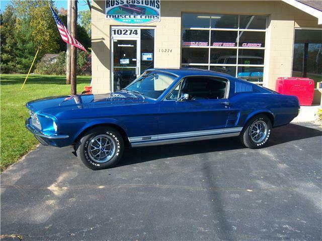 1967 Blue Ford Mustang Fastback GTA 2 door fastback