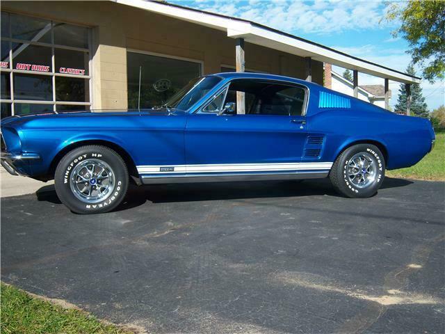 1967 Blue Ford Mustang Fastback GTA 2 door fastback