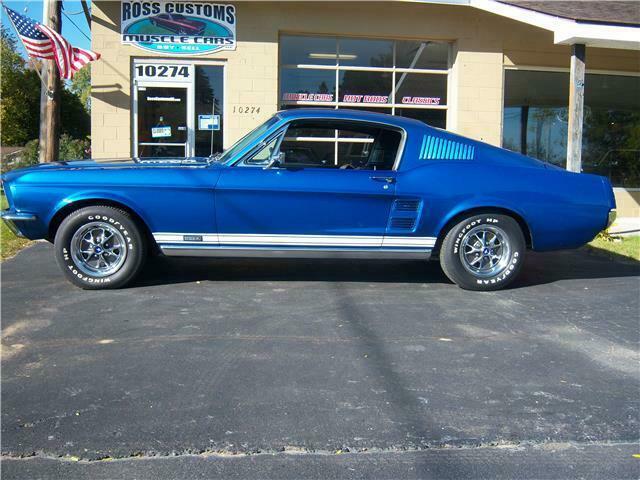 1967 Blue Ford Mustang Fastback GTA 2 door fastback