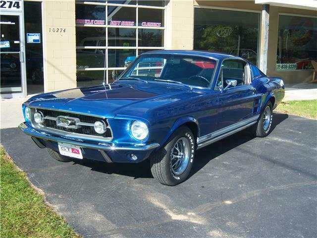 1967 Blue Ford Mustang Fastback GTA 2 door fastback