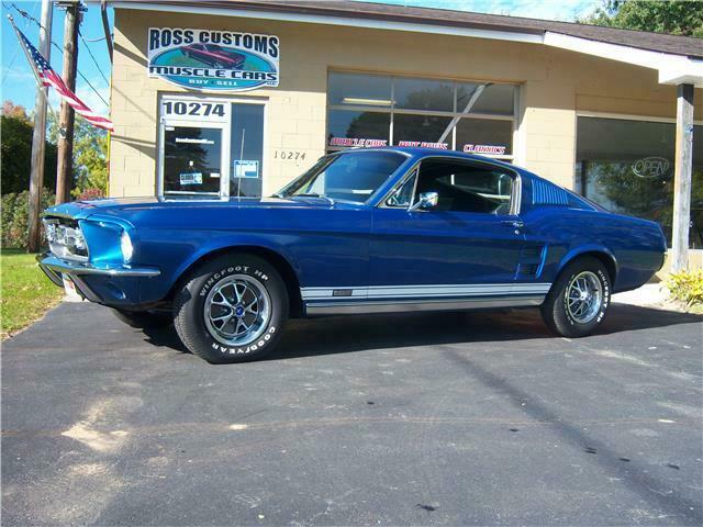 1967 Blue Ford Mustang Fastback GTA 2 door fastback
