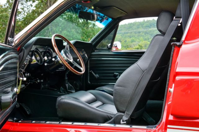 1967 Ford Race Red with Performance White Stripes Ford Mustang Fastback