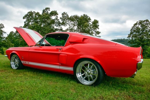 1967 Ford Race Red with Performance White Stripes Ford Mustang Fastback