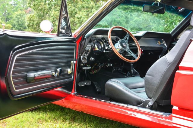 1967 Ford Race Red with Performance White Stripes Ford Mustang Fastback