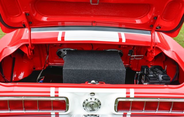 1967 Ford Race Red with Performance White Stripes Ford Mustang Fastback