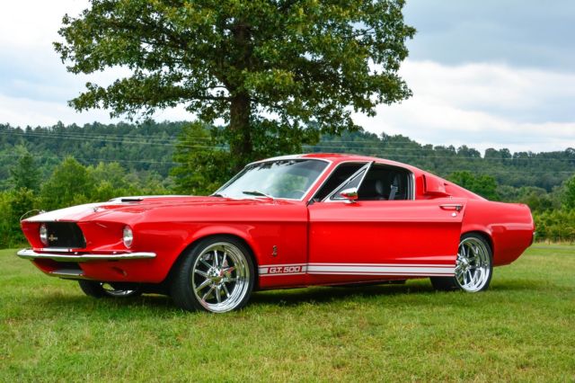1967 Ford Race Red with Performance White Stripes Ford Mustang Fastback