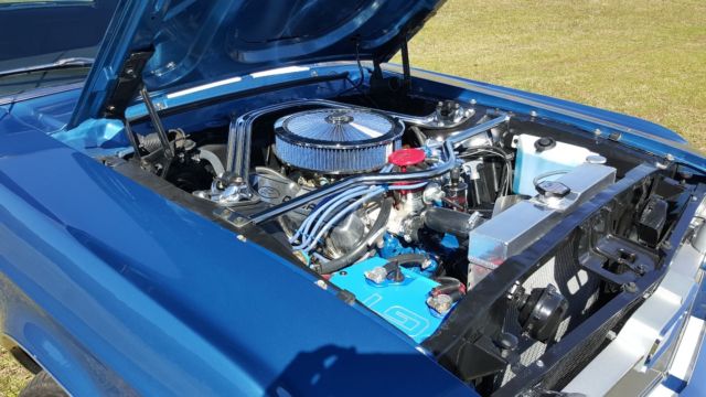 1967 Blue with white stripes Ford Mustang Coupe
