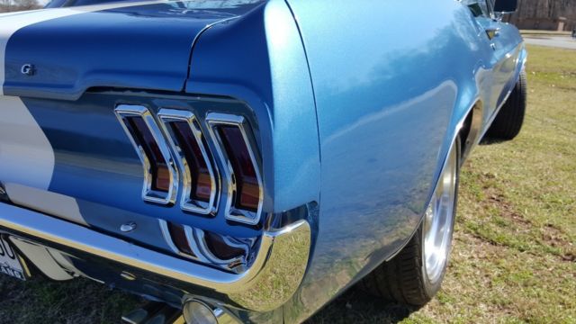 1967 Blue with white stripes Ford Mustang Coupe