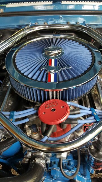 1967 Blue with white stripes Ford Mustang Coupe