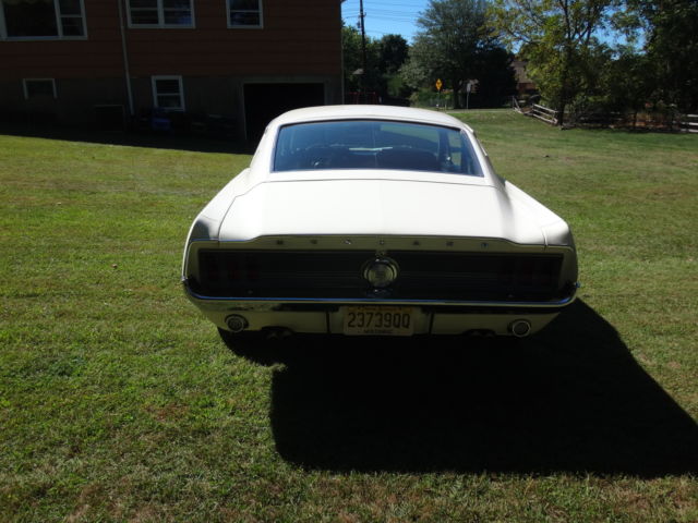 1967 White Ford Mustang Fastback