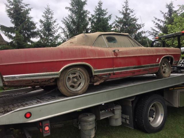 1967 Red Ford Galaxie Convertible