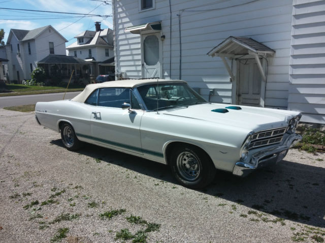 1967 White Ford Galaxie Convertible