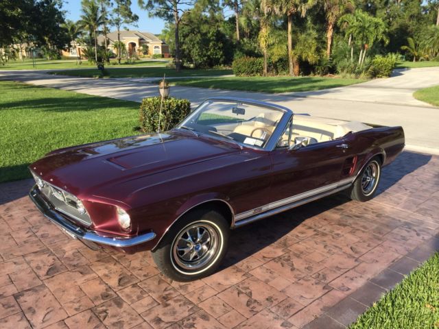 1967 Burgundy Ford Mustang Convertible