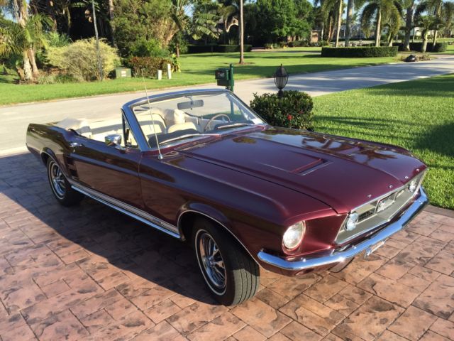 1967 Burgundy Ford Mustang Convertible