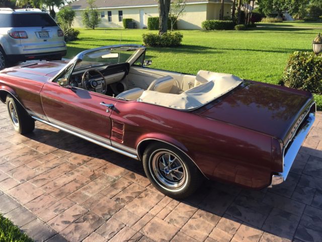 1967 Burgundy Ford Mustang Convertible