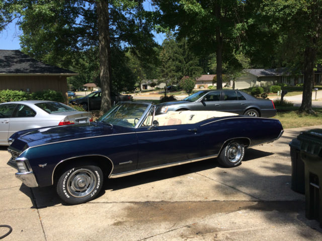 1967 Blue Chevrolet Impala Convertible