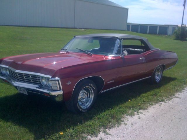 1967 Burgundy Chevrolet Impala Convertible