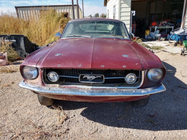 1967 Burgundy Ford Mustang Fastback