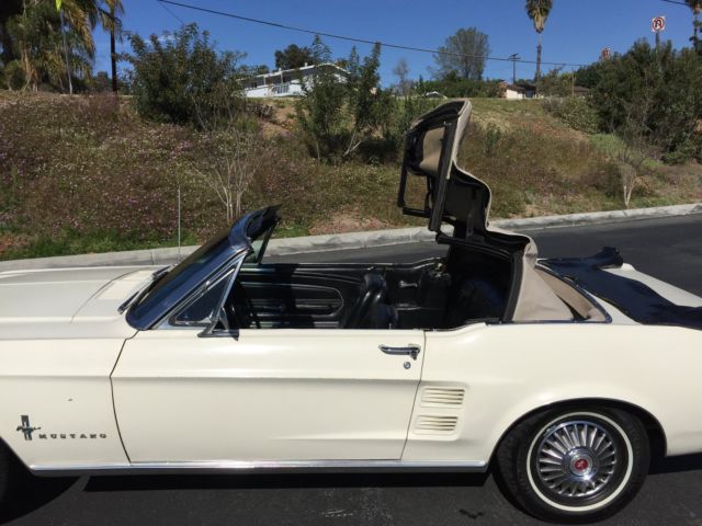 1967 White Ford Mustang Convertible