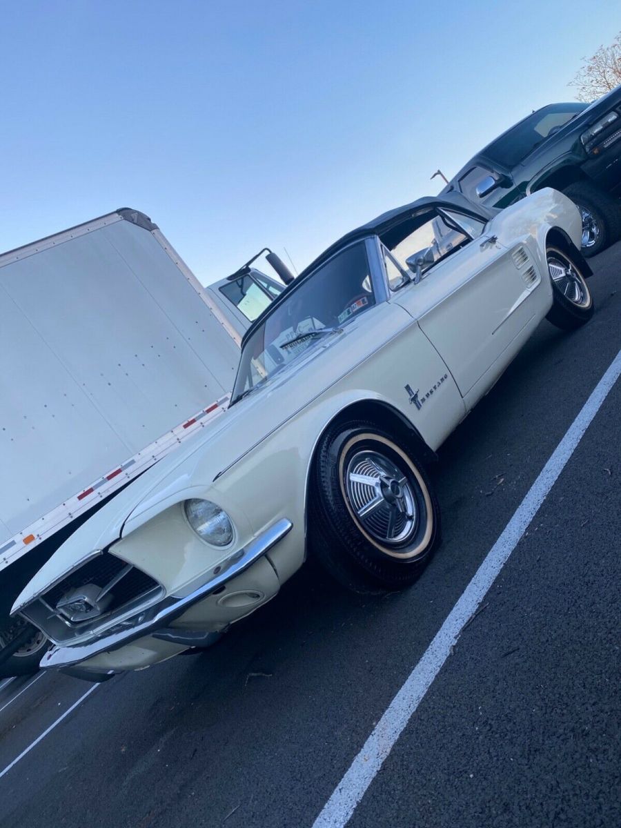 1967 White Ford Mustang Convertible