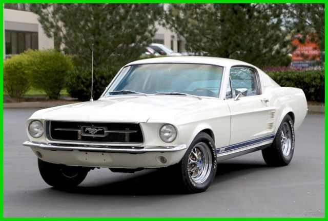 1967 White Ford Mustang