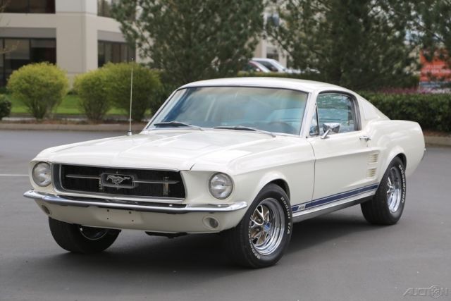 1967 White Ford Mustang